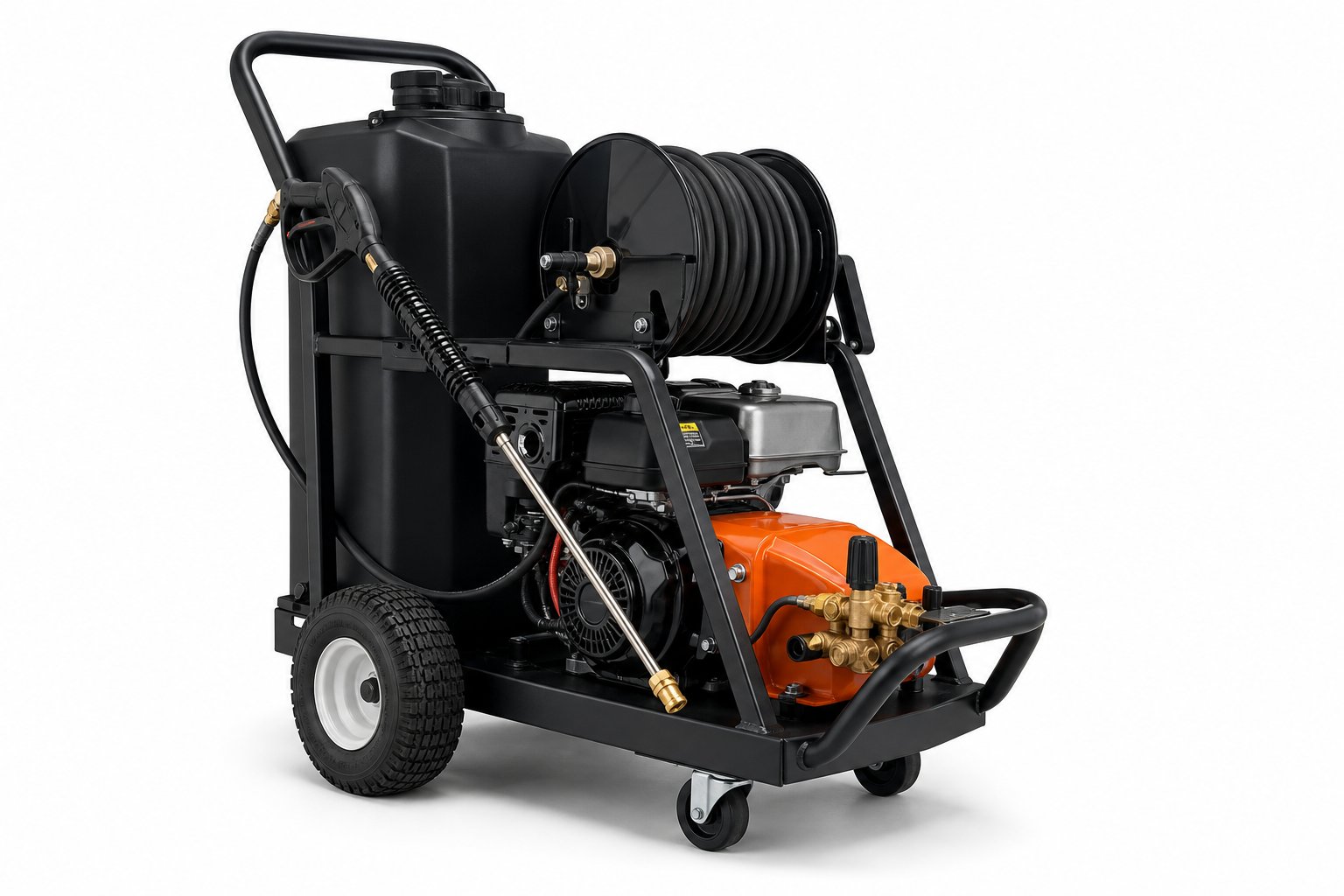 NLS Hot Water Pressure Washer 150 bar — Diesel-heated hot water washer, 150 bar at 900 l/h.