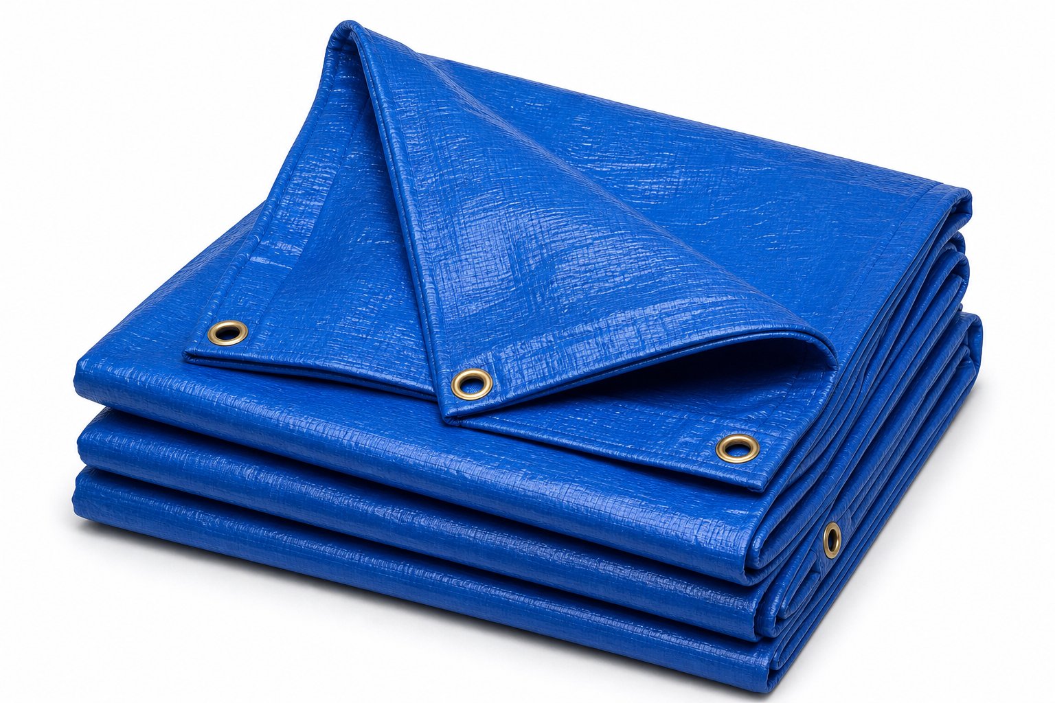 NLS Heavy-Duty Tarpaulin 6 x 4 m — 6 x 4 m woven polyethylene tarpaulin with brass eyelets and a rope-reinforced hem.