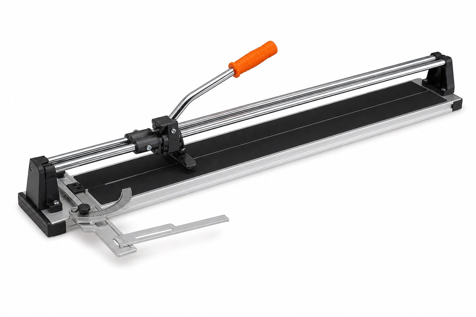 NLS Tile Cutter 1200 mm — Manual 1200 mm tile cutter with a chrome scoring rail and adjustable angle guide.